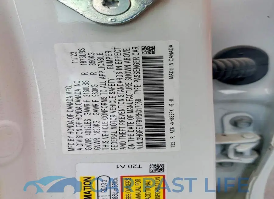 2HGFE1F91RH317058# 12