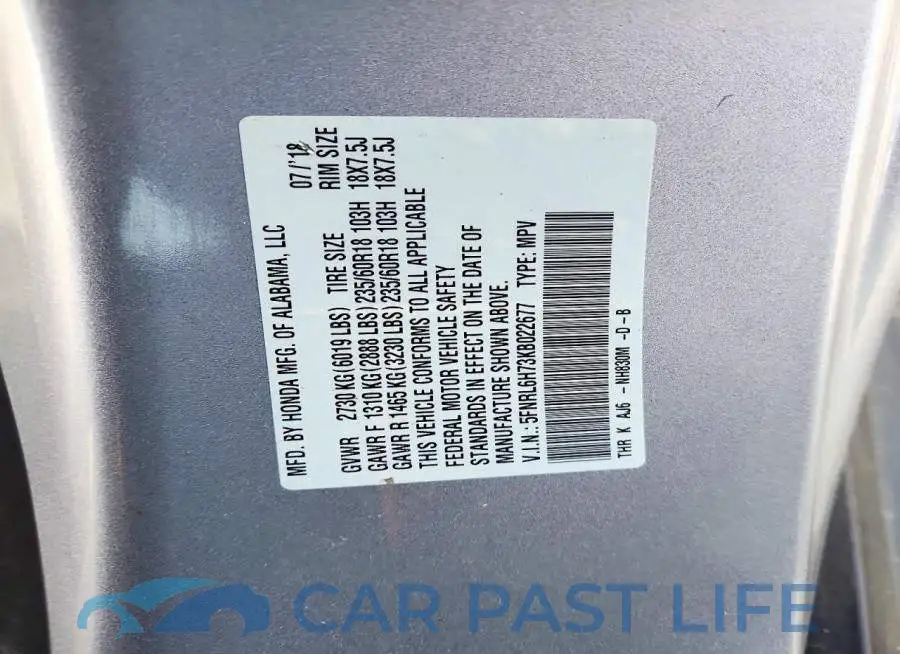 5FNRL6H73KB022677# 13