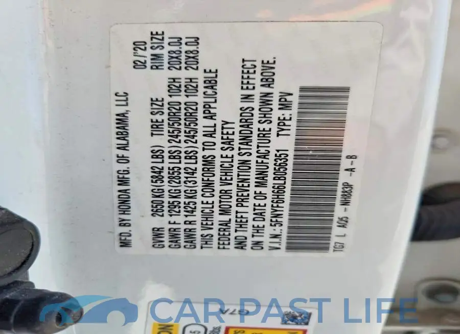 5FNYF6H66LB056351# 12