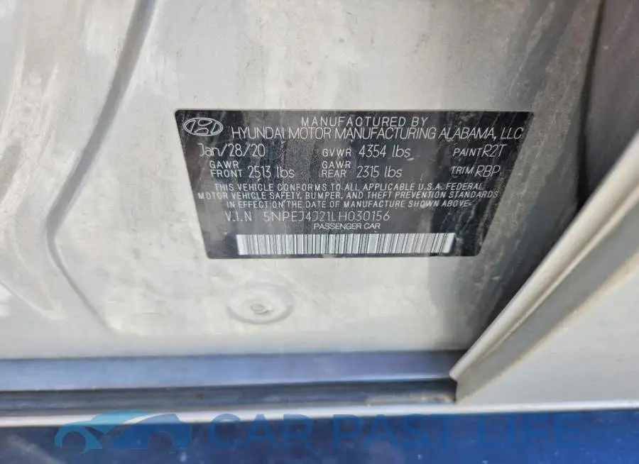 5NPEJ4J21LH030156# 12