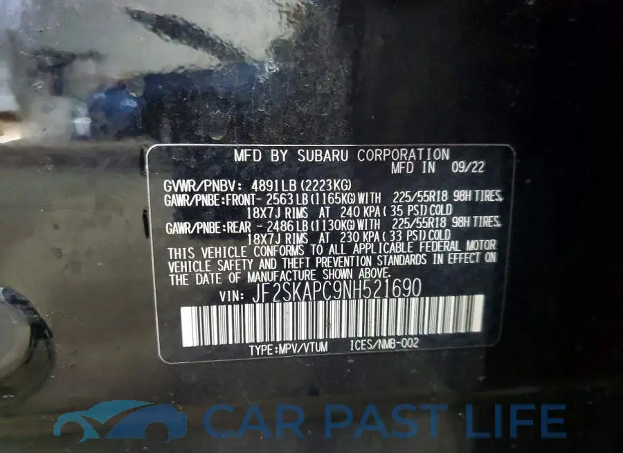 JF2SKAPC9NH521690# 13
