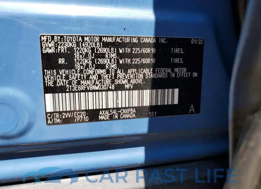 2T3E6RFV8NW030748# 13