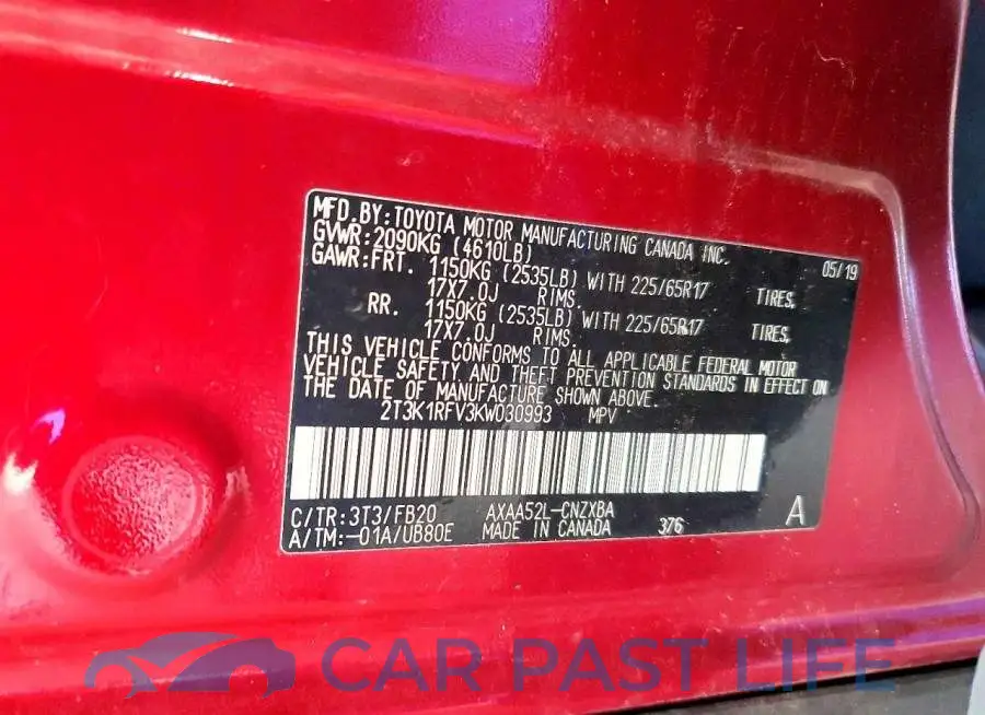 2T3K1RFV3KW030993# 13