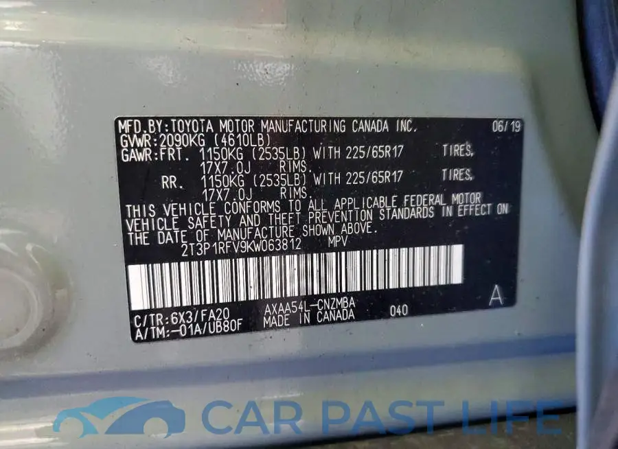 2T3P1RFV9KW063812# 13