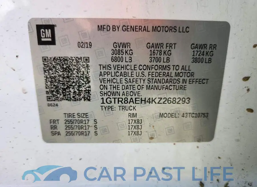 1GTR8AEH4KZ268293# 12