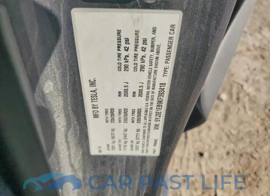 5YJ3E1EB9KF393418# 12