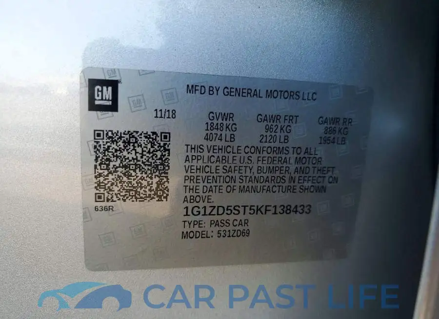 1G1ZD5ST5KF138433# 13