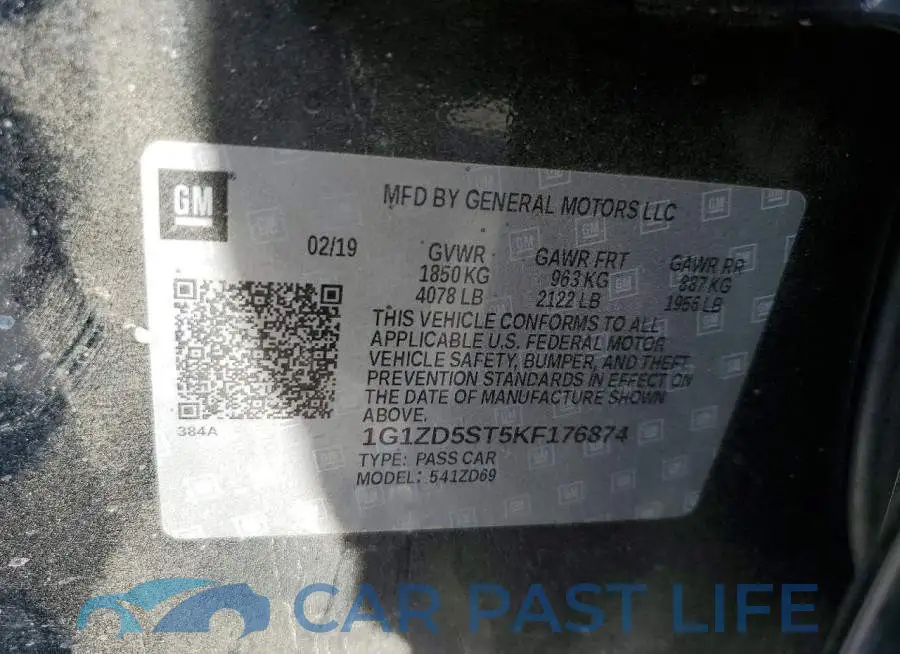 1G1ZD5ST5KF176874# 12