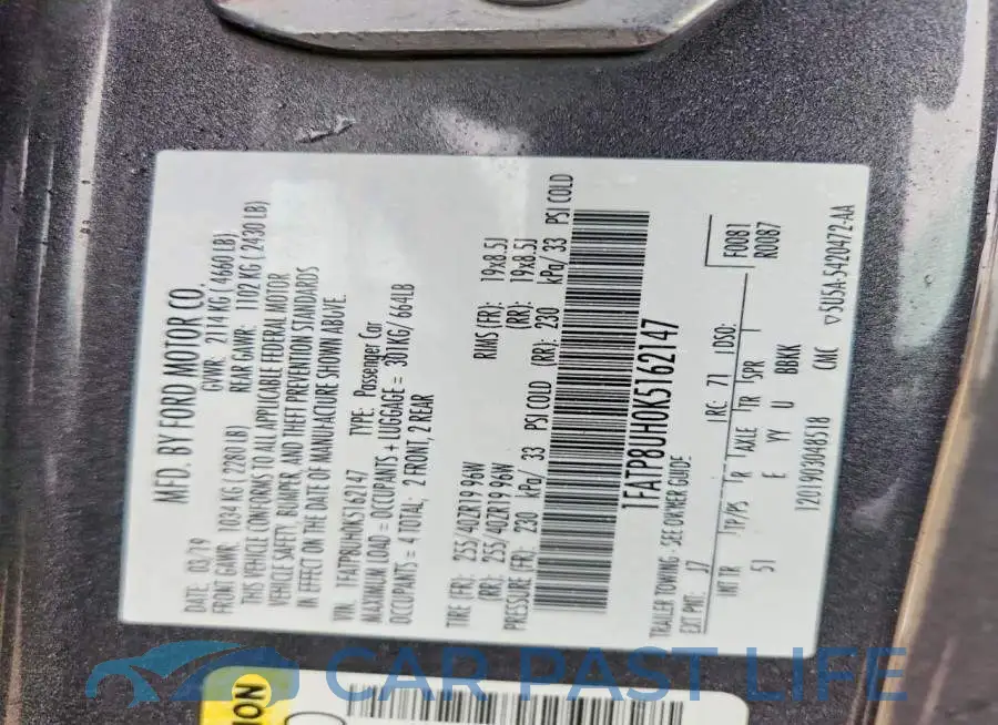 1FATP8UH0K5162147# 12