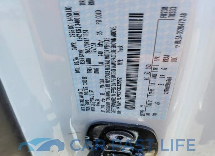 1FTMF1LPXTKD32552# 12