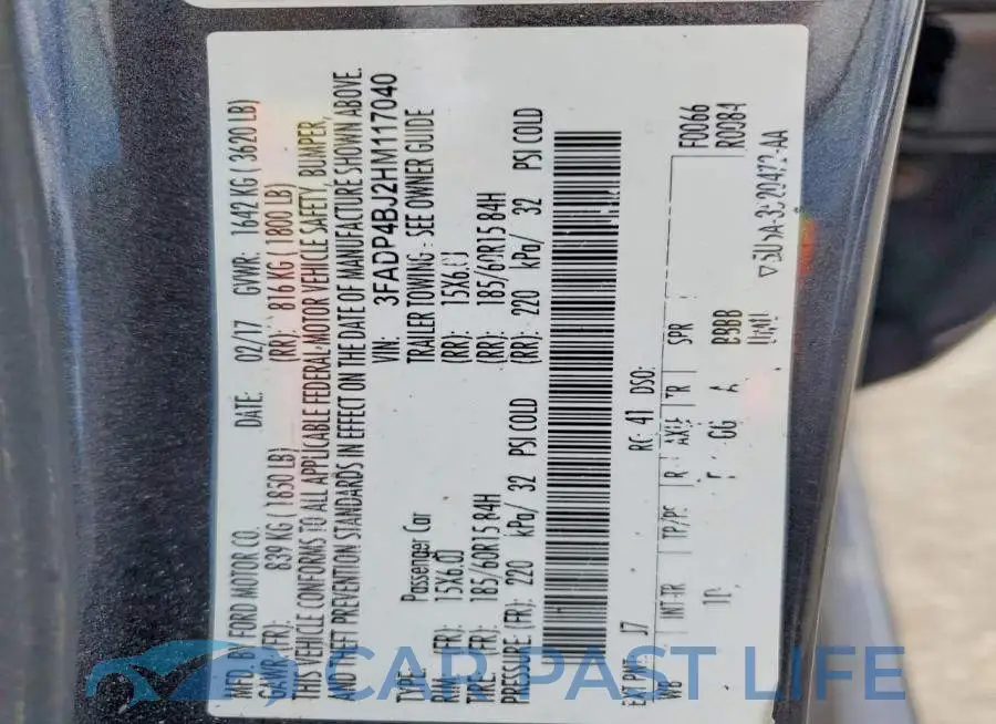 3FADP4BJ2HM117040# 12