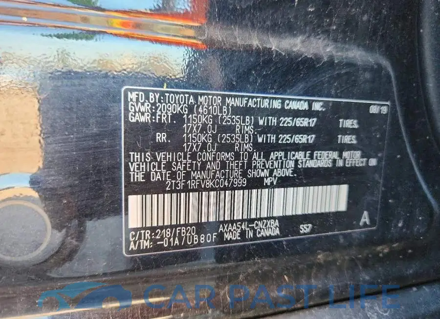 2T3F1RFV8KC047999# 14