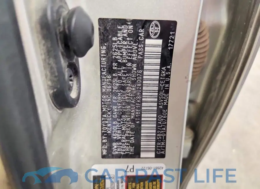 4T1BF1FK8HU280076# 12