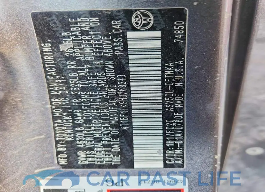 4T1BF1FK9HU768243# 13