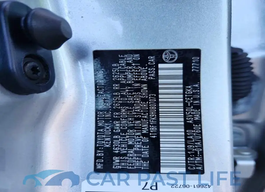 4T1BF1FK9HU807073# 12