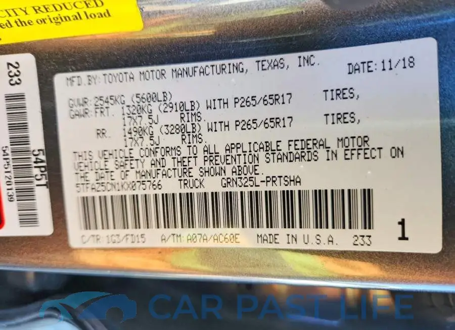5TFAZ5CN1KX075766# 12