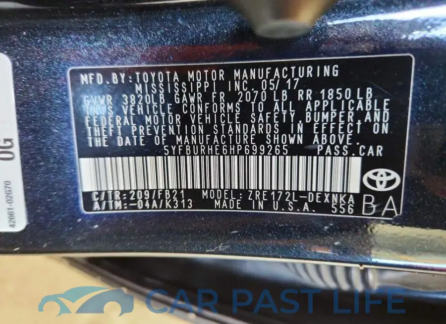 5YFBURHE6HP699265# 12