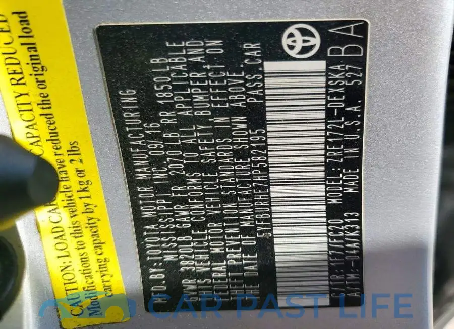 5YFBURHE7HP582195# 13