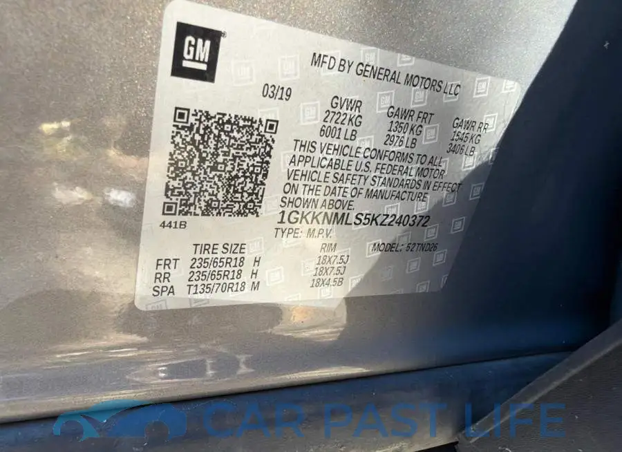 1GKKNMLS5KZ240372# 10