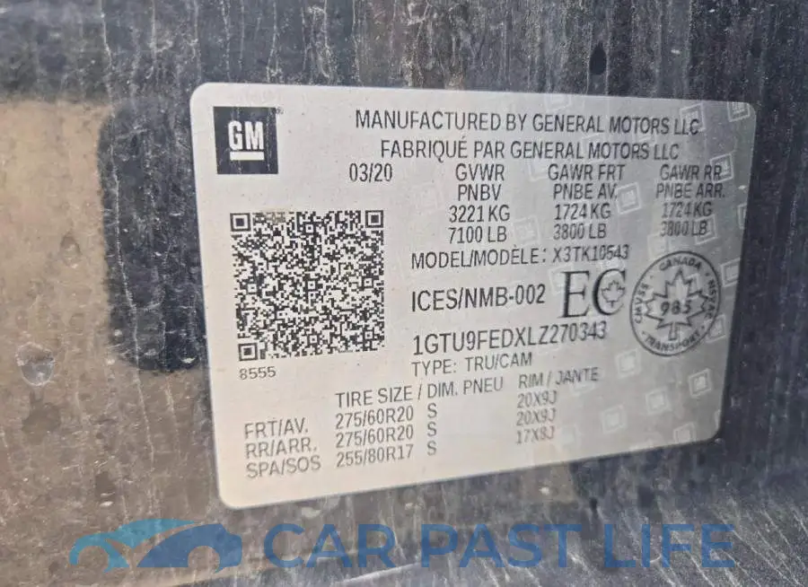 1GTU9FEDXLZ270343# 12