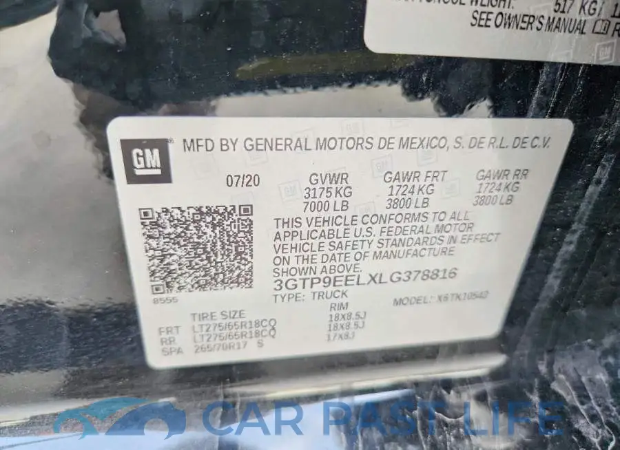 3GTP9EELXLG378816# 13