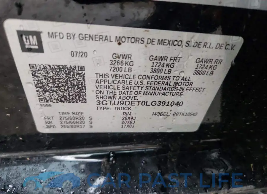 3GTU9DET0LG391040# 12