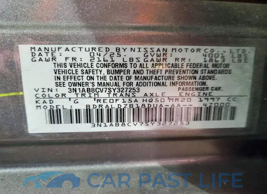 3N1AB8CV7SY327253# 12