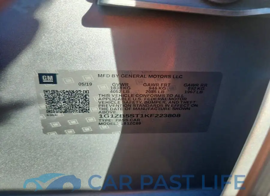 1G1ZB5ST1KF223808# 13