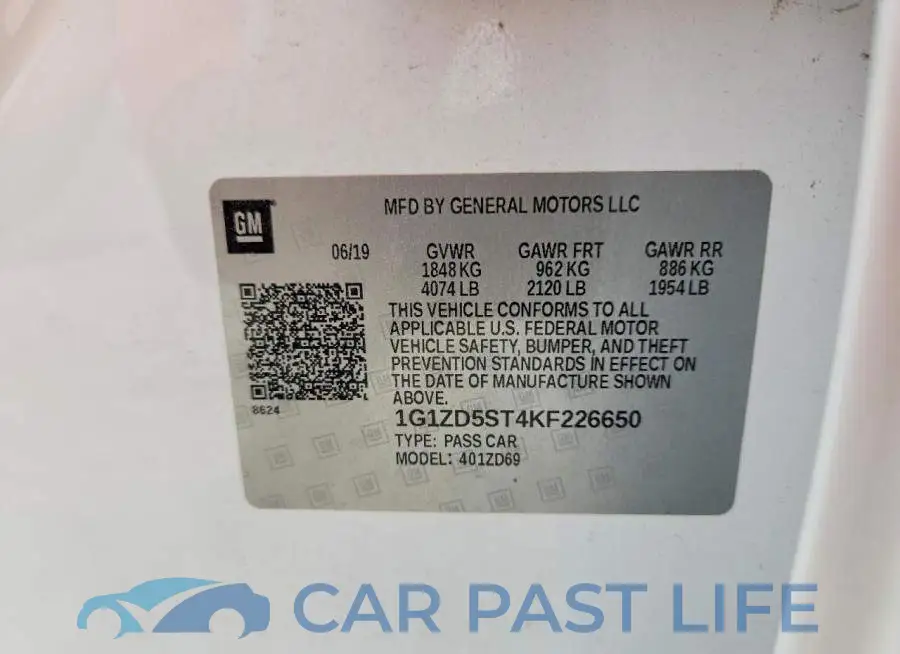 1G1ZD5ST4KF226650# 12