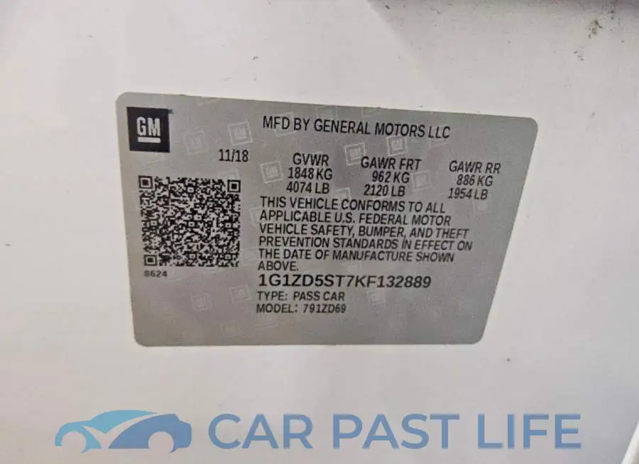 1G1ZD5ST7KF132889# 12