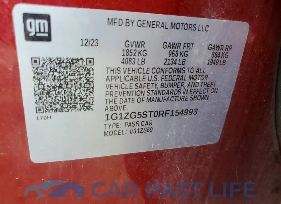 1G1ZG5ST0RF154993# 13