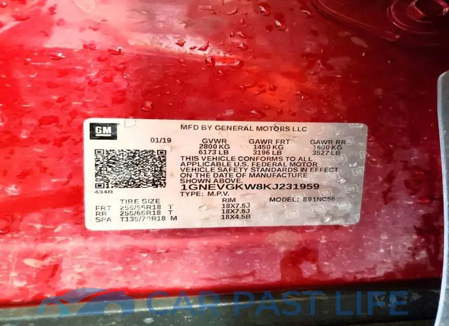 1GNEVGKW8KJ231959# 12