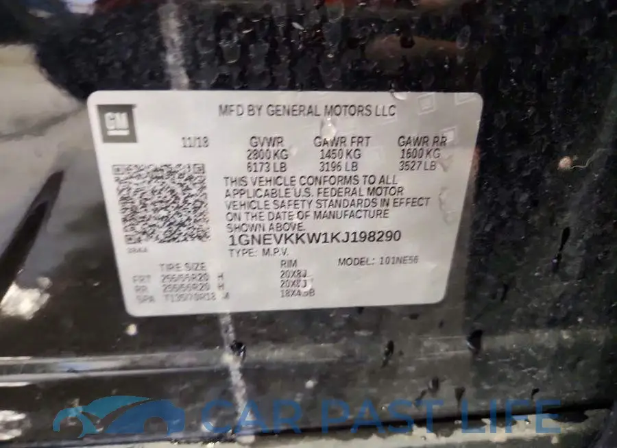 1GNEVKKW1KJ198290# 13