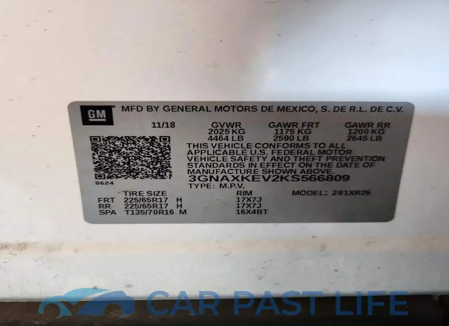 3GNAXKEV2KS566809# 13