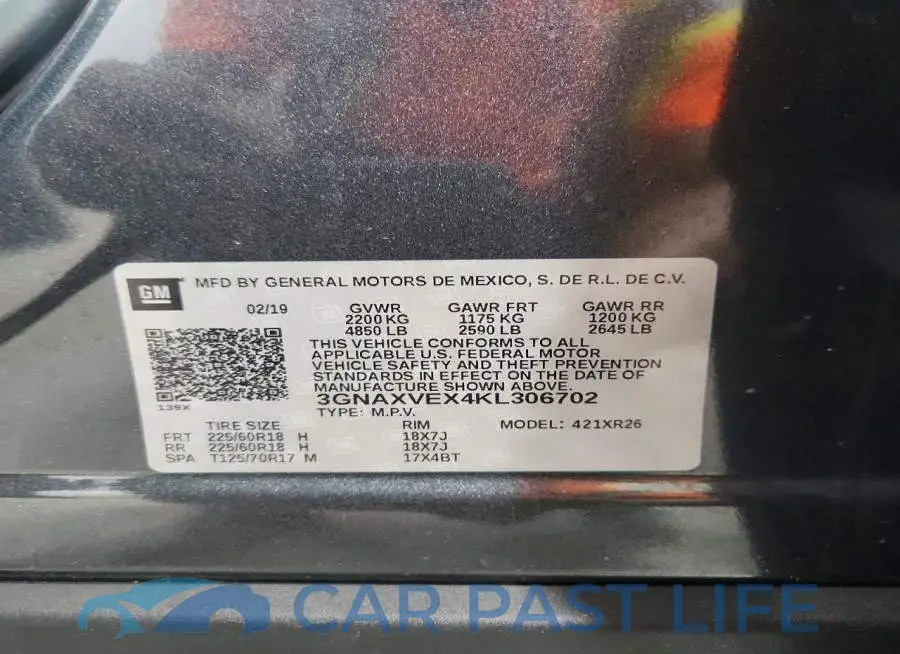 3GNAXVEX4KL306702# 13