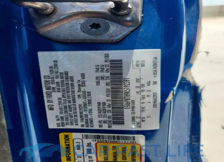 1FA6P8TH9K5192391# 12