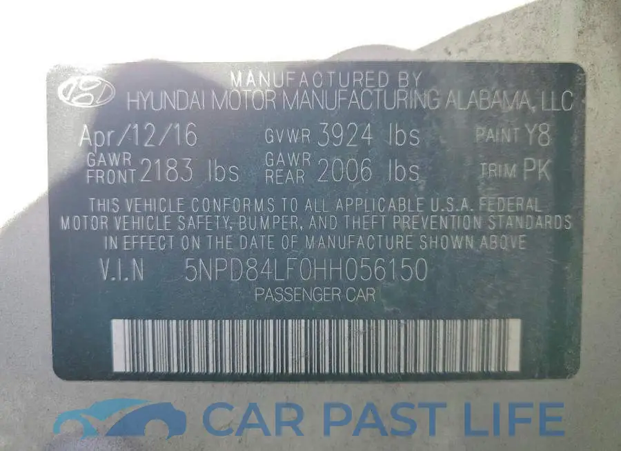 5NPD84LF0HH056150# 12