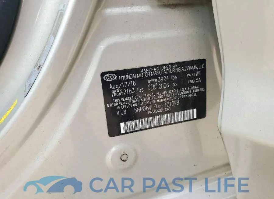 5NPD84LF0HH121398# 12