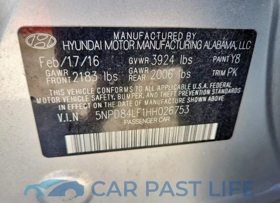 5NPD84LF1HH026753# 12