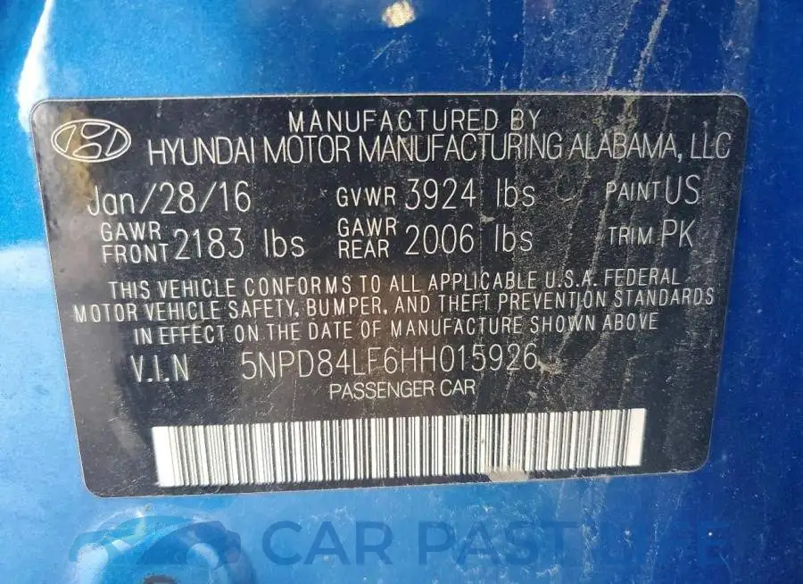 5NPD84LF6HH015926# 12