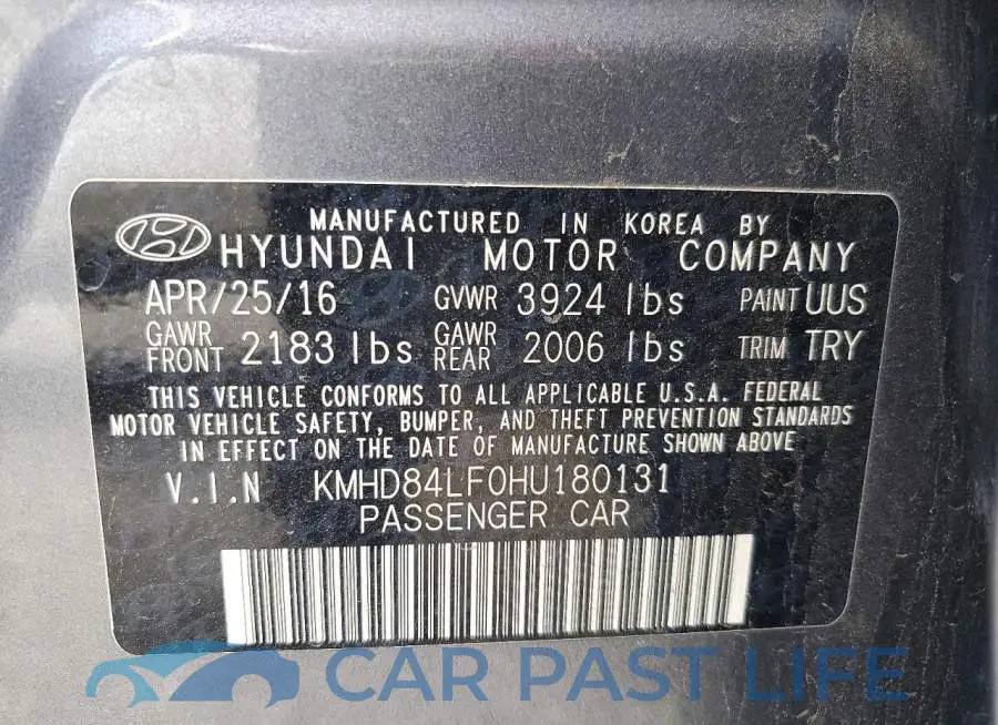 KMHD84LF0HU180131# 12