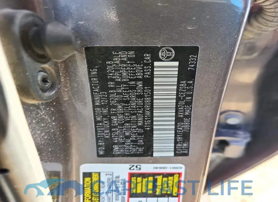 4T1G11AK4RU881501# 12