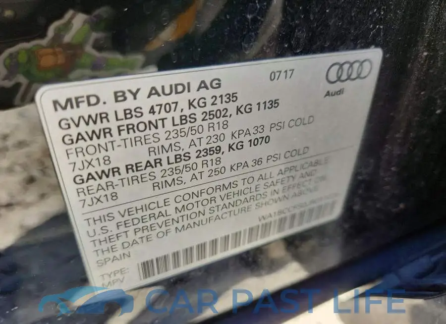 WA1BCCFS0JR011226# 12