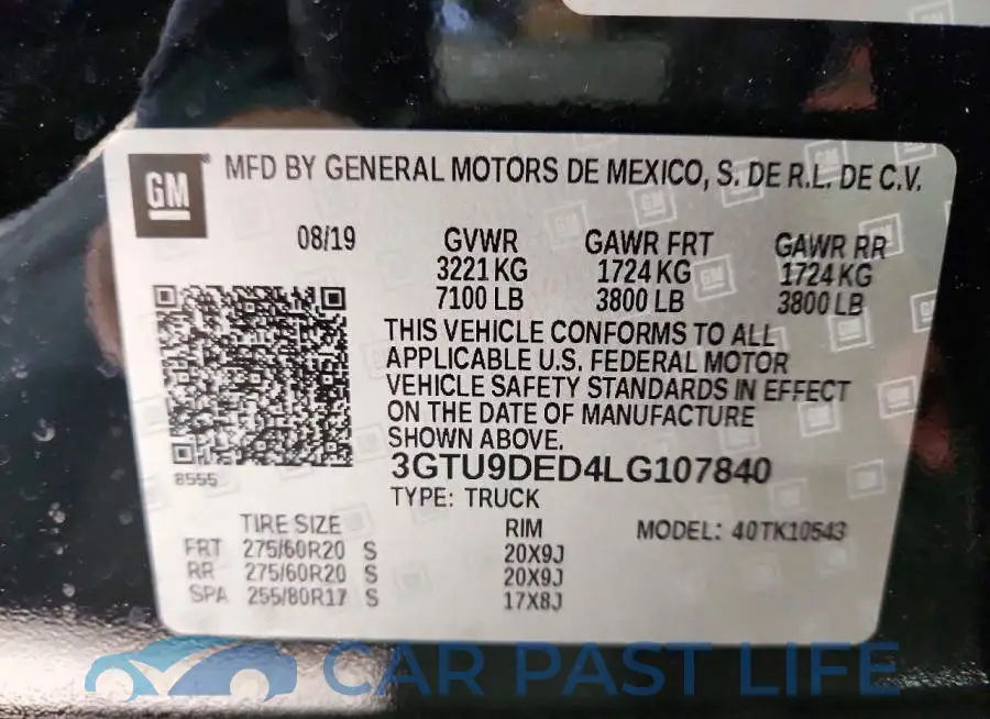 3GTU9DED4LG107840# 12