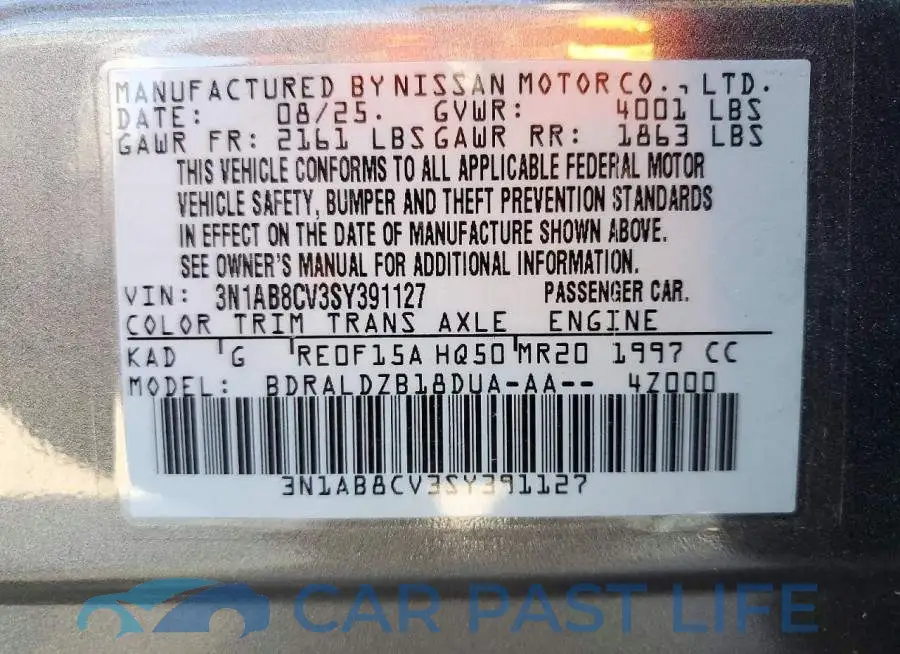 3N1AB8CV3SY391127# 12