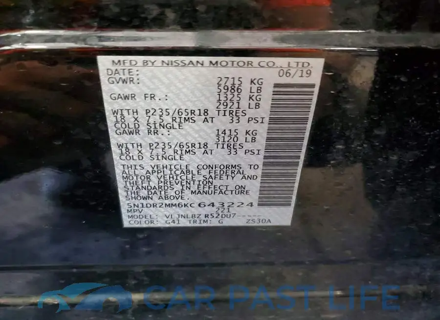 5N1DR2MM6KC643224# 12