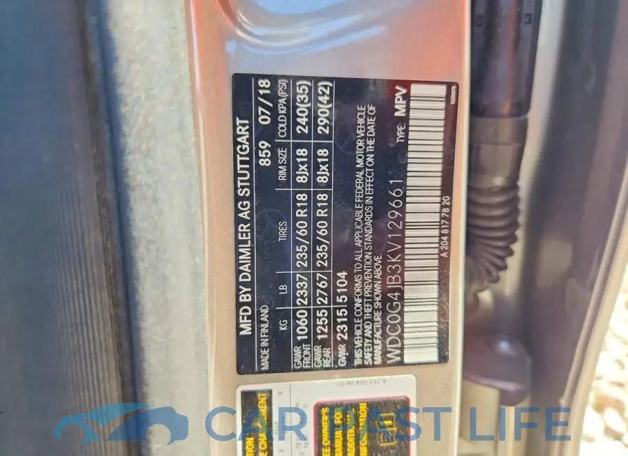 WDC0G4JB3KV129661# 13