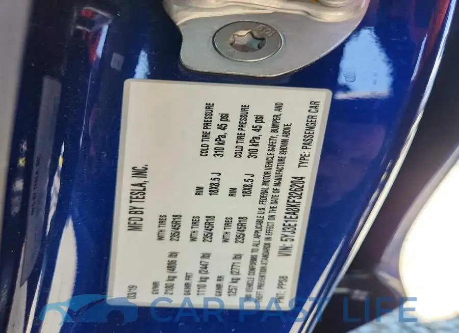 5YJ3E1EA8KF326204# 13