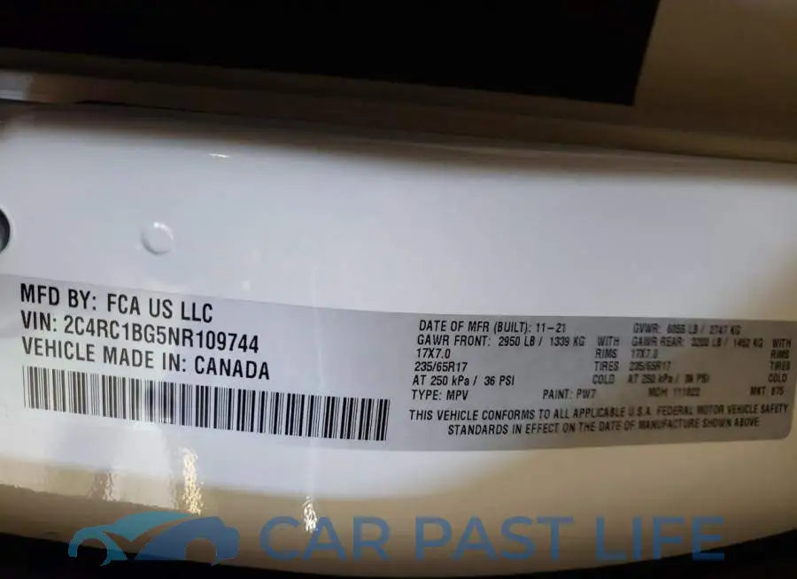 2C4RC1BG5NR109744# 13