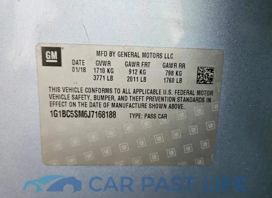 1G1BC5SM6J7168188# 12